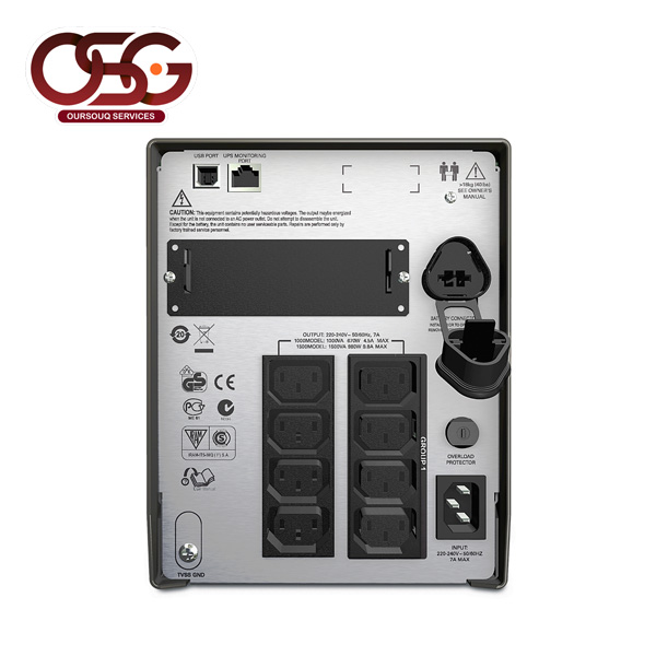 Smt1000i smart ups 1000va 230v line interactive back
