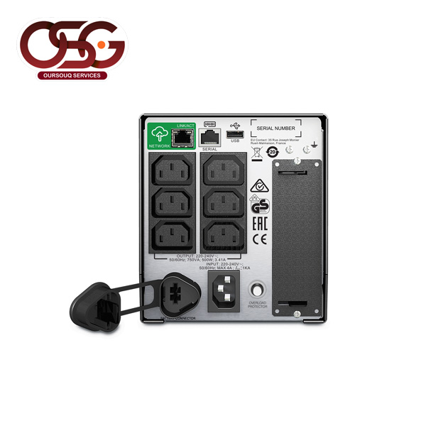 Smt750ic apc smart 750va 230v back